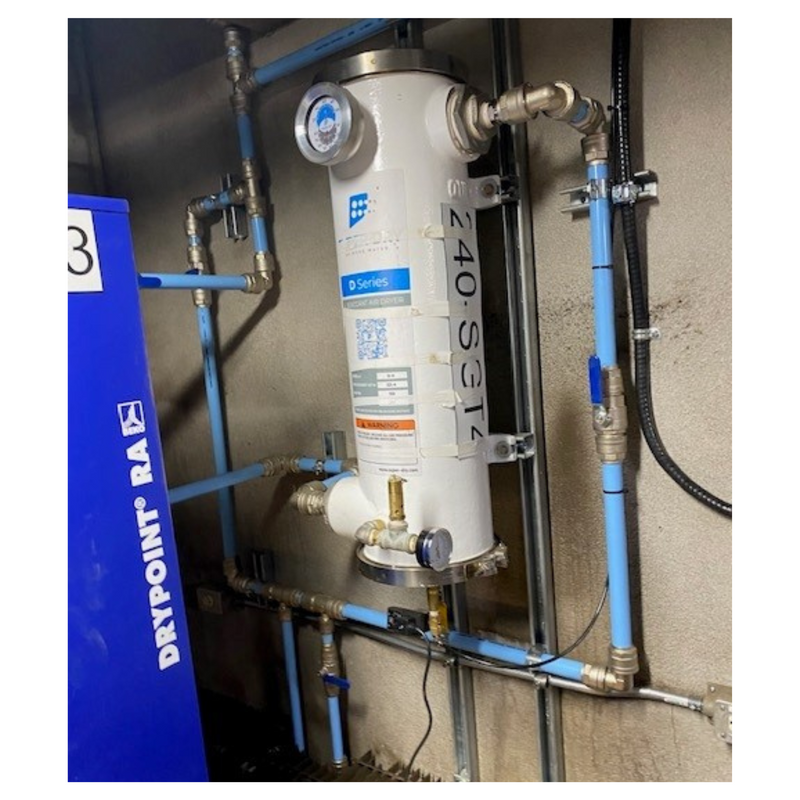 D1 - Single-tower desiccant compressed air dryer, aluminum housing, with activated alumina desiccant