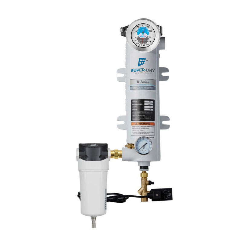 D1 - Single-tower desiccant compressed air dryer, aluminum housing, with activated alumina desiccant