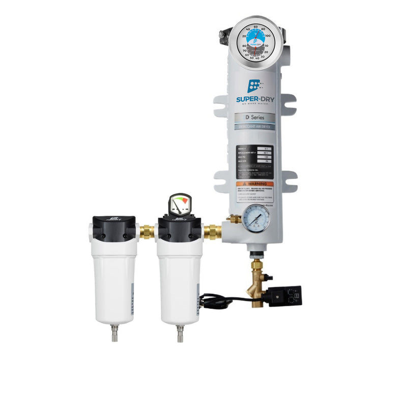 D1 - Single-tower desiccant compressed air dryer, aluminum housing, with activated alumina desiccant