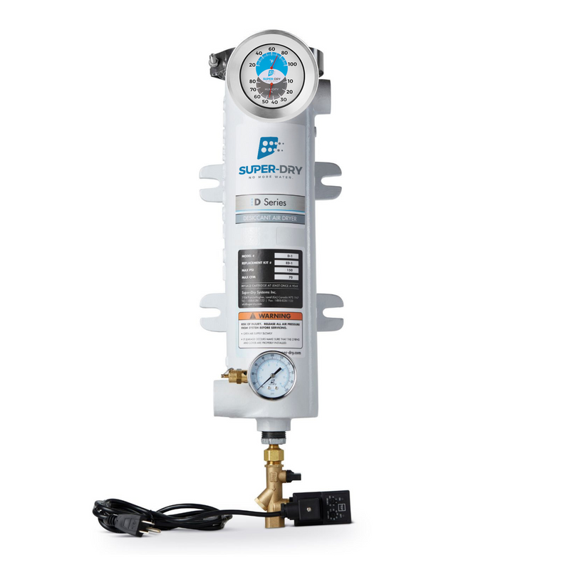 D1 - Single-tower desiccant compressed air dryer, aluminum housing, with activated alumina desiccant