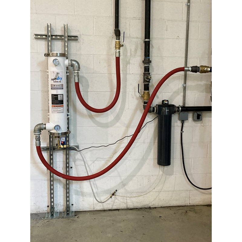 D1 - Single-tower desiccant compressed air dryer, aluminum housing, with activated alumina desiccant