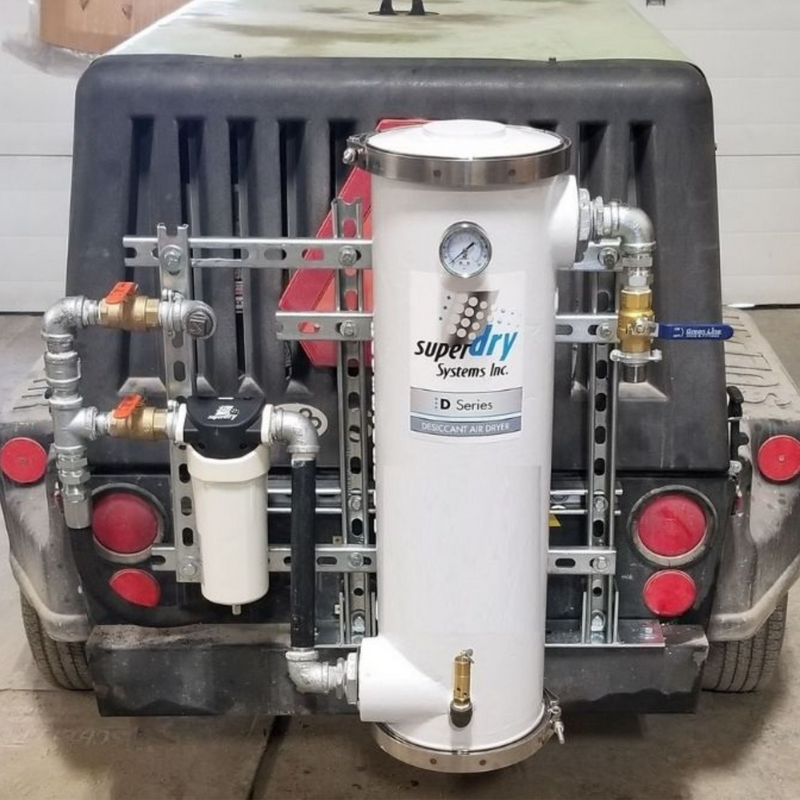 D1 - Single-tower desiccant compressed air dryer, aluminum housing, with activated alumina desiccant