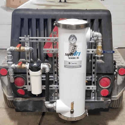 280-140: D4 - Single-tower desiccant compressed air dryer, aluminum housing, with activated alumina desiccant