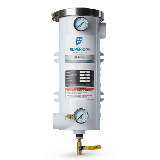 D2 - Single-tower desiccant compressed air dryer, aluminum housing, with activated alumina desiccant
