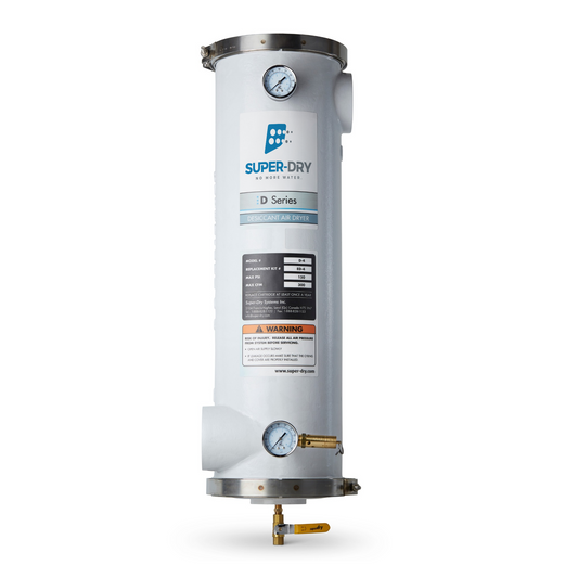 D4 - Single-tower desiccant compressed air dryer, aluminum housing, with activated alumina desiccant